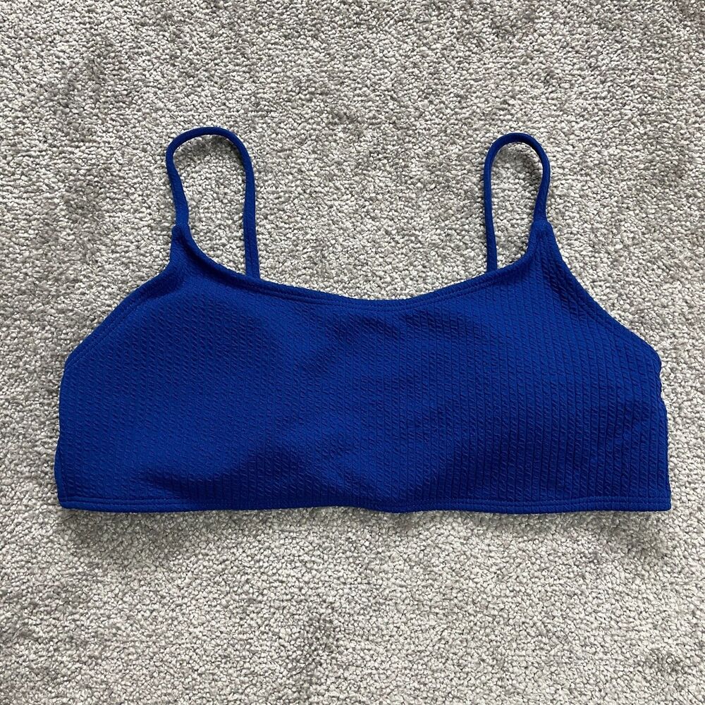 Unbranded Swimwear Bikini Top Womens Large Royal Blue Knit Padded Summer Beach